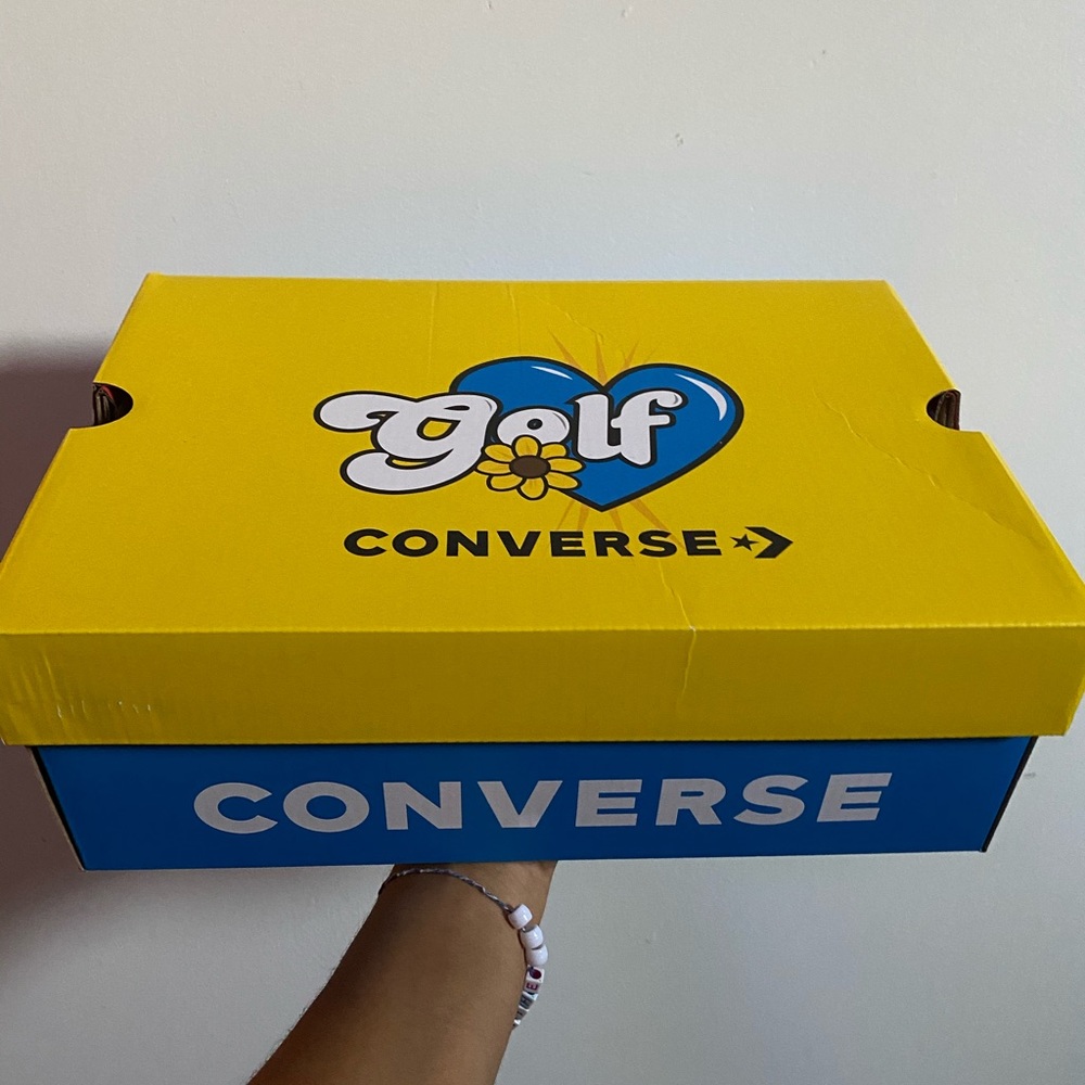 golf x converse collab polka dot high top